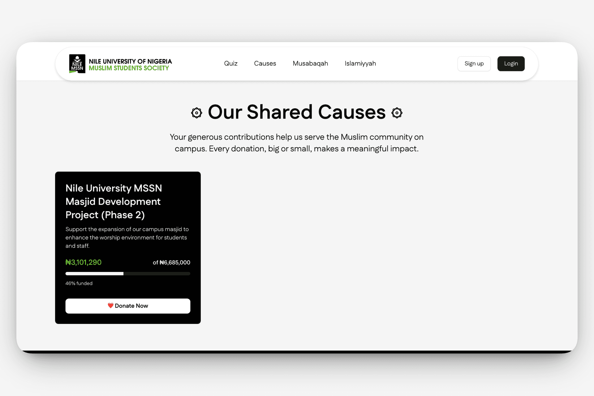 Nile MSSN Events Platform screenshot